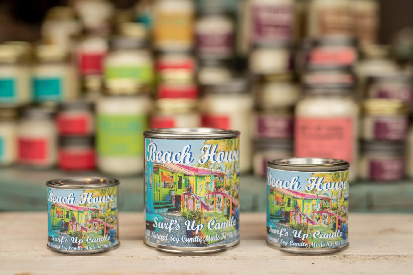 Surfs Up Beach House Paint Can Candle