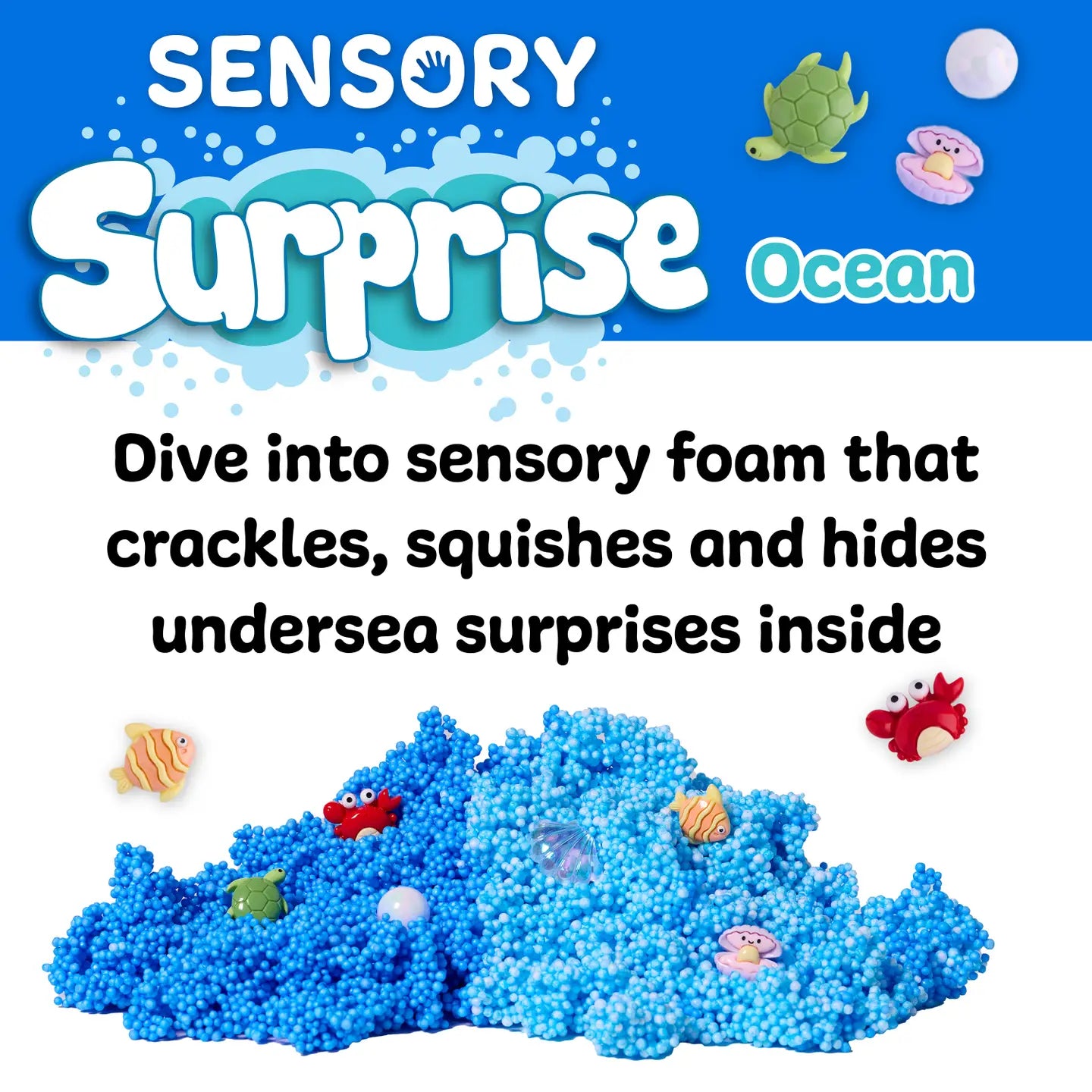 Sensory Surprise Squishy Foam Bucket - Ocean Theme Charms
