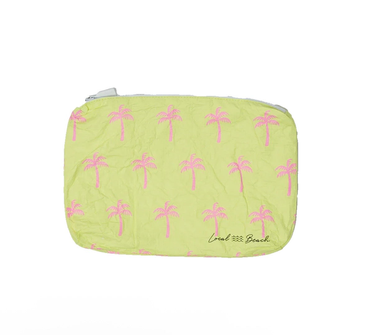 Local Beach Yellow Neon Palms Water Resistant Tyvek Printed Pouch