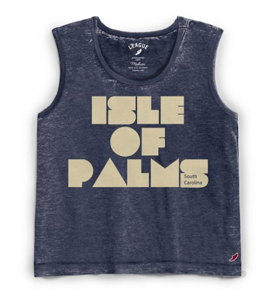 Isle of Palms SC Cropped Tank - Blue
