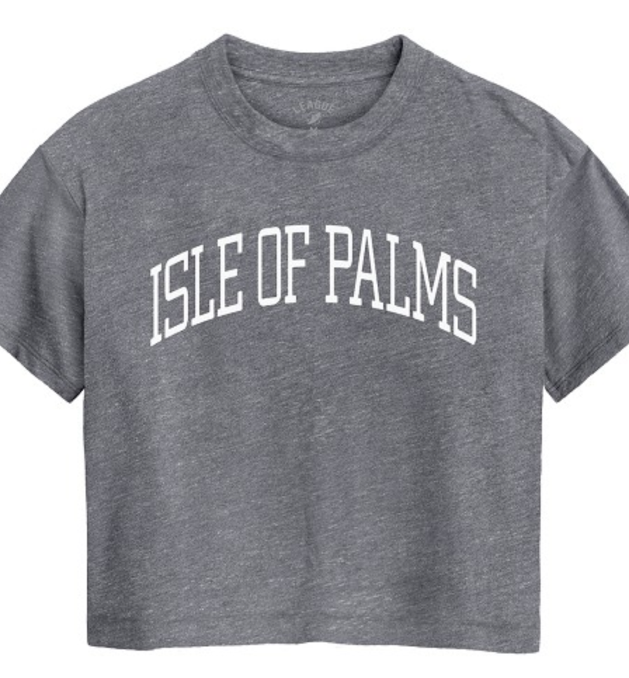 Isle of Palms SC Cropped Tee - Gray