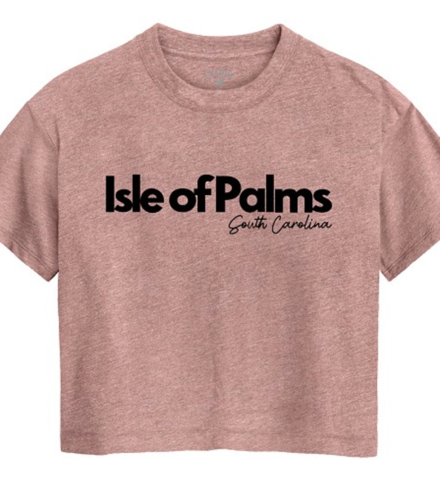 Isle of Palms SC Cropped Tee - Heather Rose