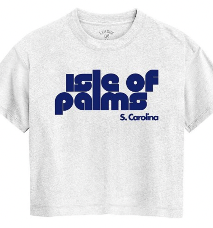 Isle of Palms SC Cropped Tee - White