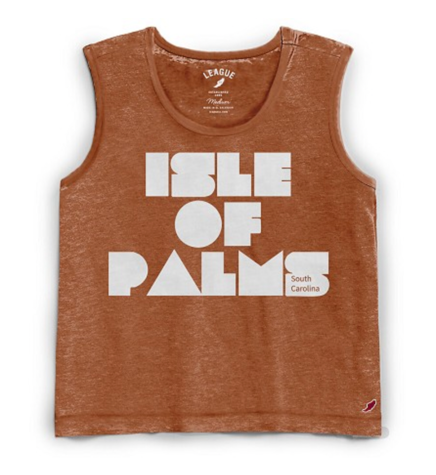 Isle of Palms SC Cropped Tank - Brown