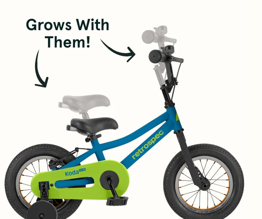 Retrospec Koda Plus-12 Bike/Training wheels- Brash Blue (gloss)