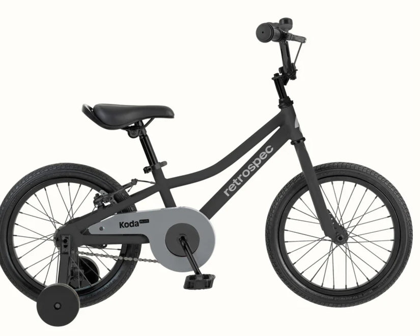 Retrospec Koda Plus-16 Bike/Training wheels- Black (gloss)