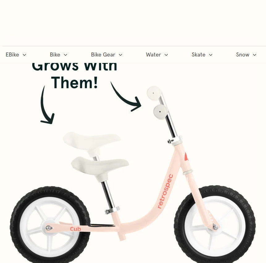 Retrospec Cub 2 Balance Bike- Blush (gloss)