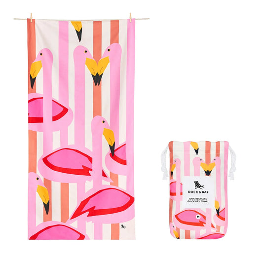 FLAMBOYANT FLAMINGOS - KIDS BEACH TOWELS | DOCK & BAY KIDS LG