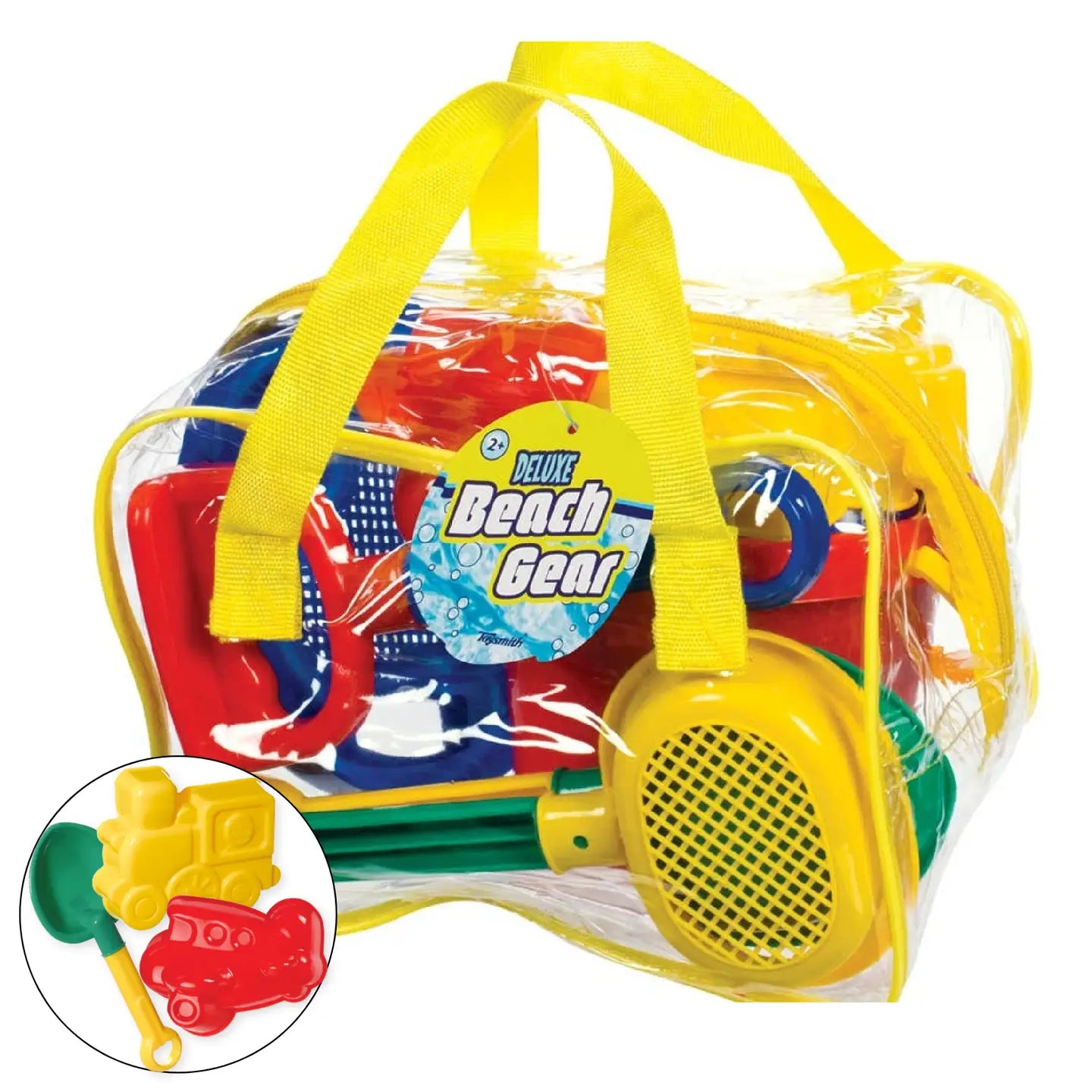 Kids Deluxe Beach Set with Shovel, Bucket, Sifter, Molds - Age Grade: 2+