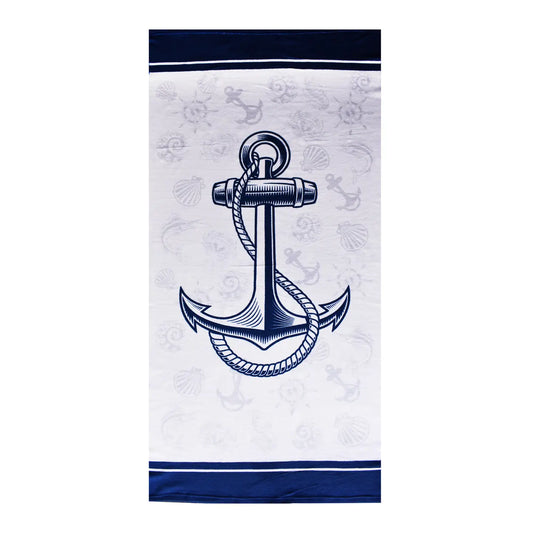 Nautical Anchor Microfiber Beach Towel – 29" X 58"