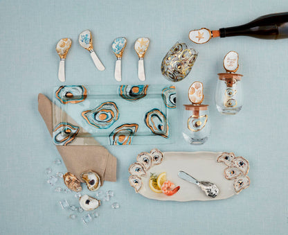 Mud Pie Clear Oyster Glass Platter