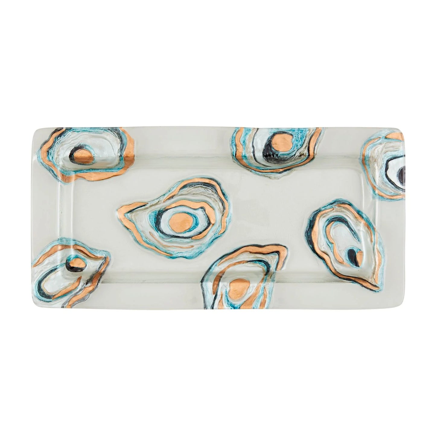 Mud Pie Clear Oyster Glass Platter