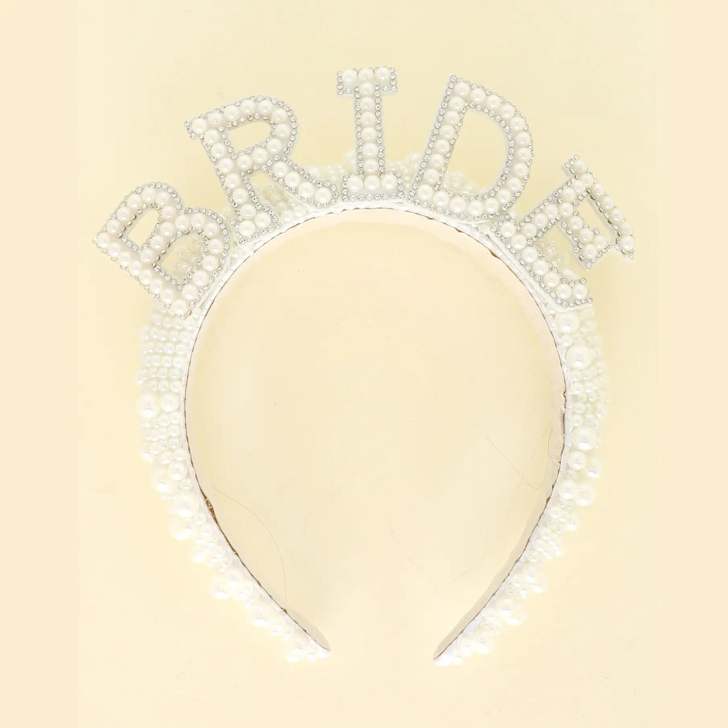 Fashion Pearl Rhinestone Pave Bridal Headband / Bridal