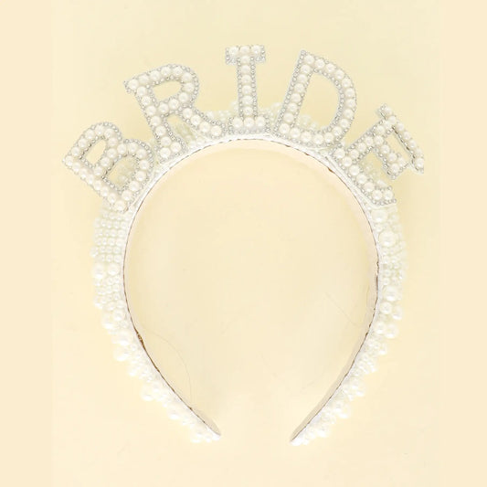 Fashion Pearl Rhinestone Pave Bridal Headband / Bridal
