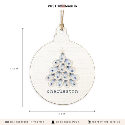 Isle of Palms Coastal Oyster Holiday Tree Ornament
