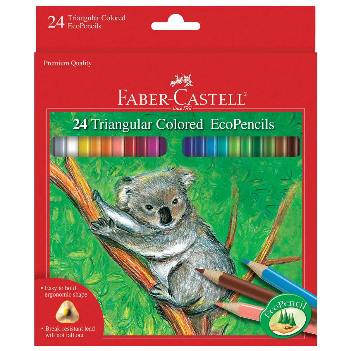 24 Triangular Colored Pencils - Ecopencils