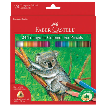24 Triangular Colored Pencils - Ecopencils