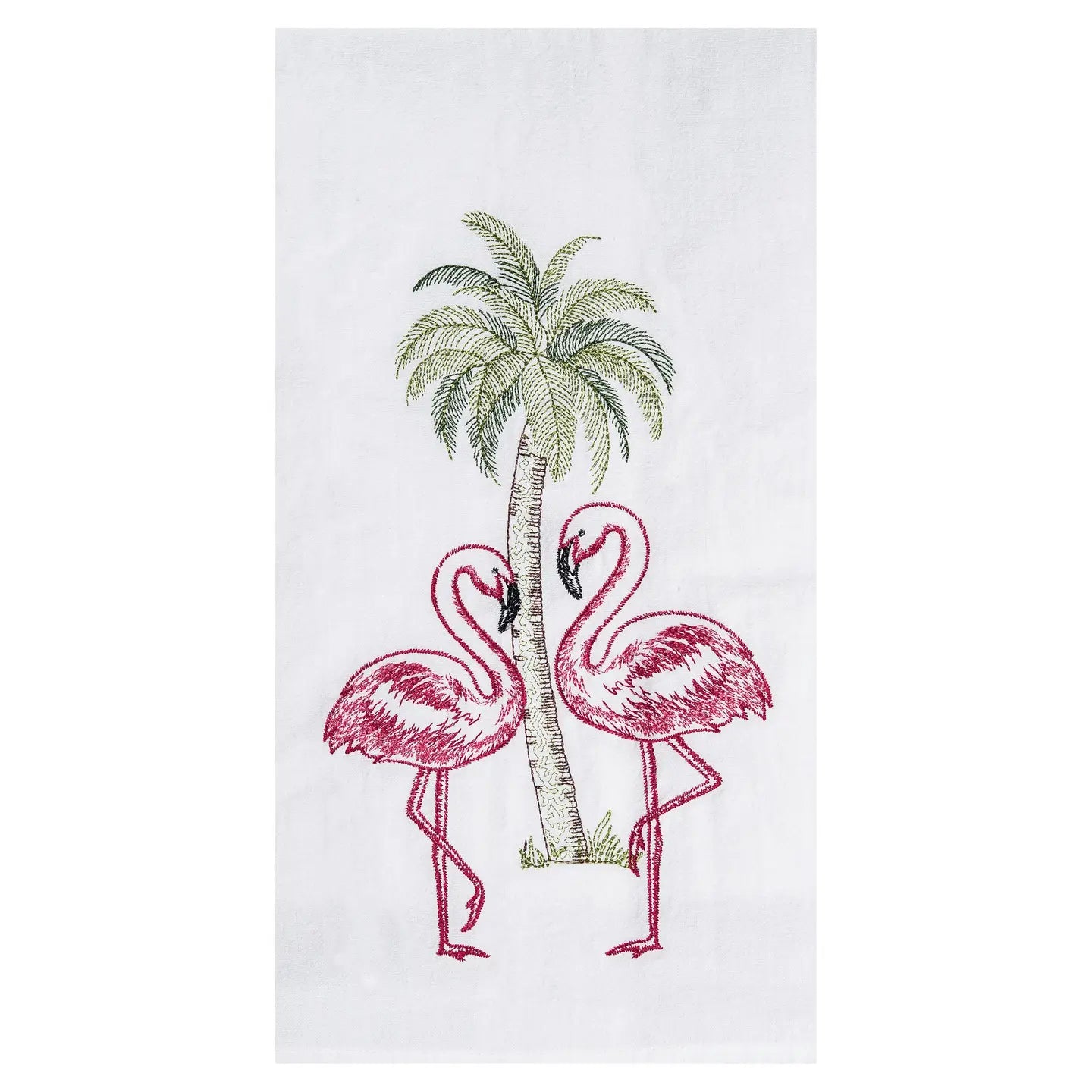 Coastal Flamingos & Palm Tree Flour Sack Kitchen Towel