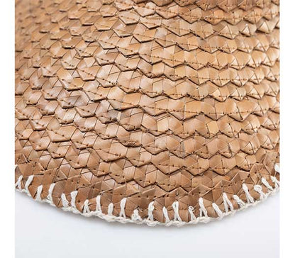 Local Beach Playa Crochet Straw Visor - Cocoa