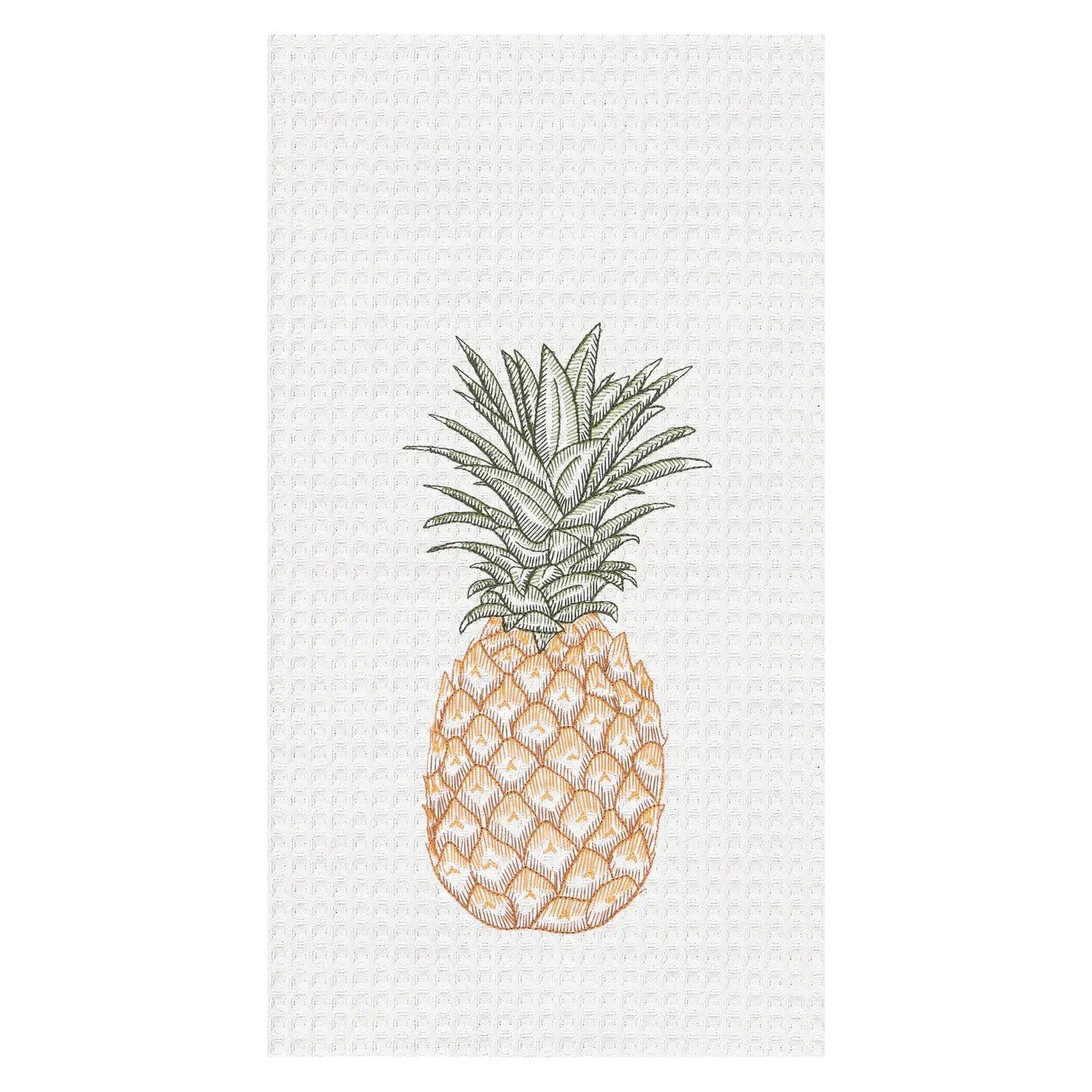 Waffled Fabric Kitchen Towel With Tropical Pineapple