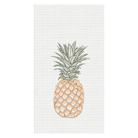 Waffled Fabric Kitchen Towel With Tropical Pineapple