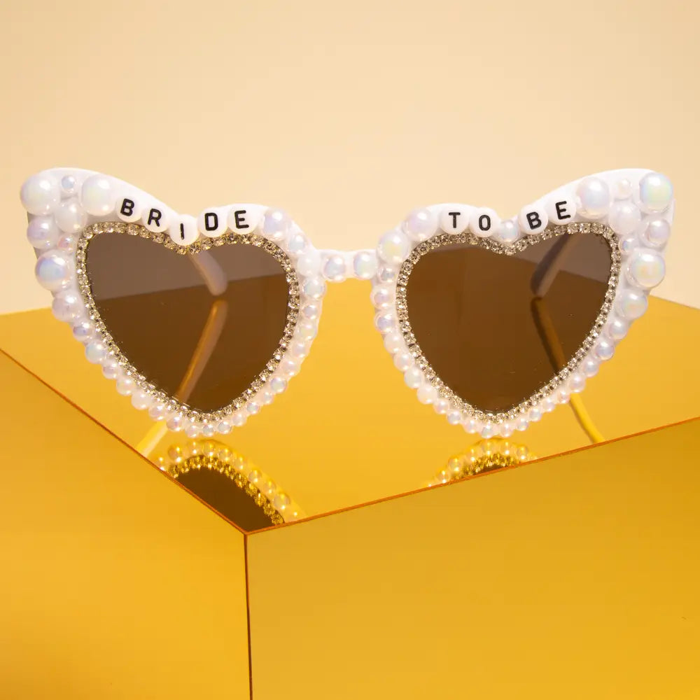 "Bride To Be" Beaded Fashion Glasses with Decorative Pearls / Bridal