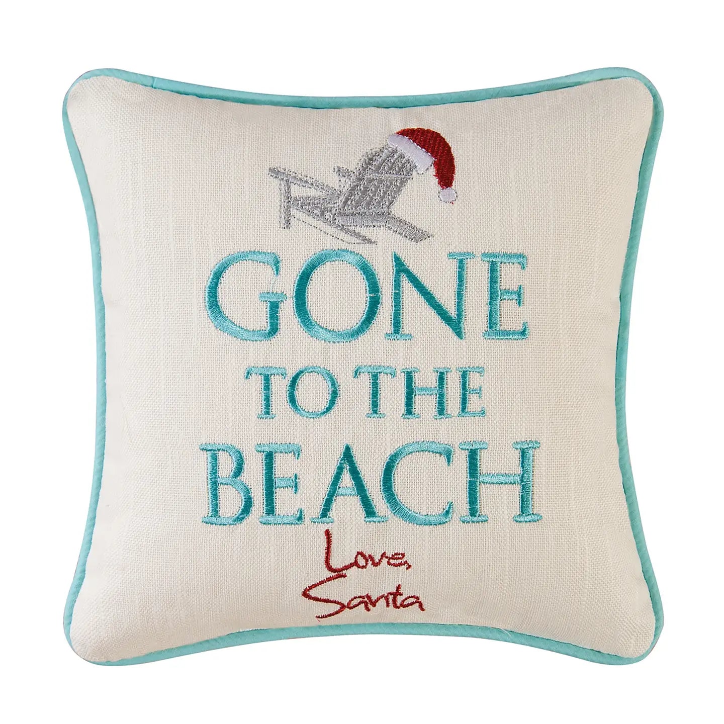 Christmas "Gone To the Beach" Coastal Throw Pillow