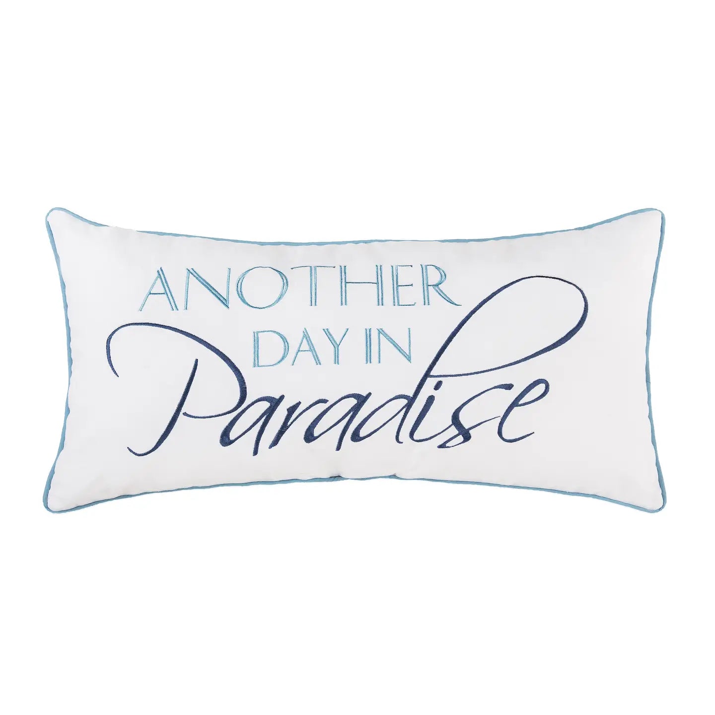Beachy Coastal "Another Day in Paradise" Throw Pillow