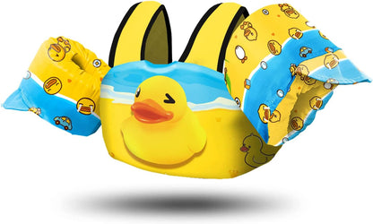 Chriffer Kids Duck Swim Vest Life Jacket for 30-55 Pounds Boys and Girls, Toddler Floaties with Shoulder Harness Arm Wings for 2-7 Years Old