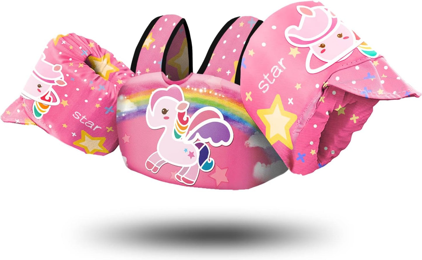 Chriffer Kids Unicorn Swim Vest Life Jacket for 30-55 Pounds Boys and Girls, Toddler Floaties with Shoulder Harness Arm Wings for 2-7 Years Old