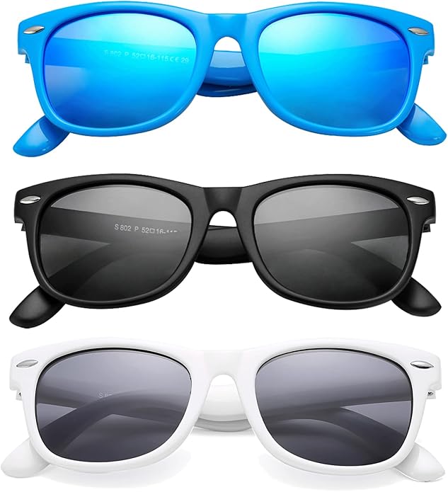 Kids Polarized Sunglasses - Rubber Flexible Shades for Girls/Boys Age 3-9
