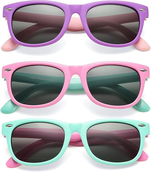 Kids Polarized Sunglasses - Rubber Flexible Shades for Girls/Boys Age 3-9
