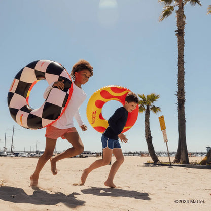 FUNBOY X Hot Wheels Kids Checkered Flame Tube Float (Reversible)