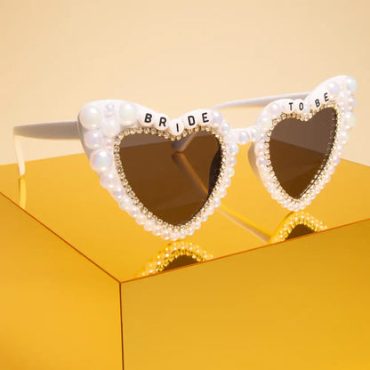 "Bride To Be" Beaded Fashion Glasses with Decorative Pearls / Bridal