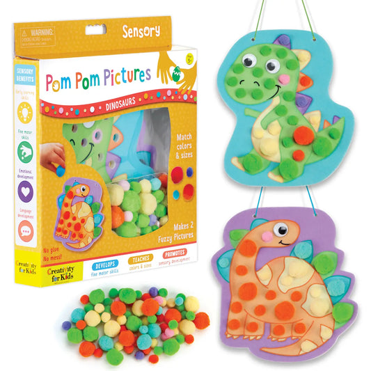Pom Pom Dinosaur Pictures Activity Kit For Preschool Kids