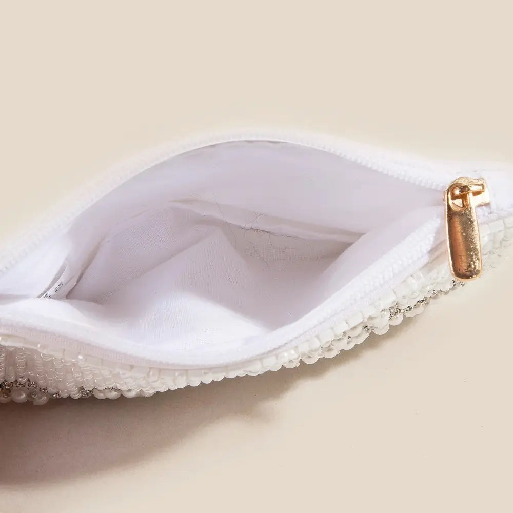 Bride and Ring Themed Seed Beaded Coin Purse - A.S.