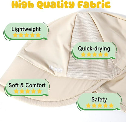 Cream Baby Sun Hat with Breathable Mesh, UPF 50+ Boys Girls Toddler Swim