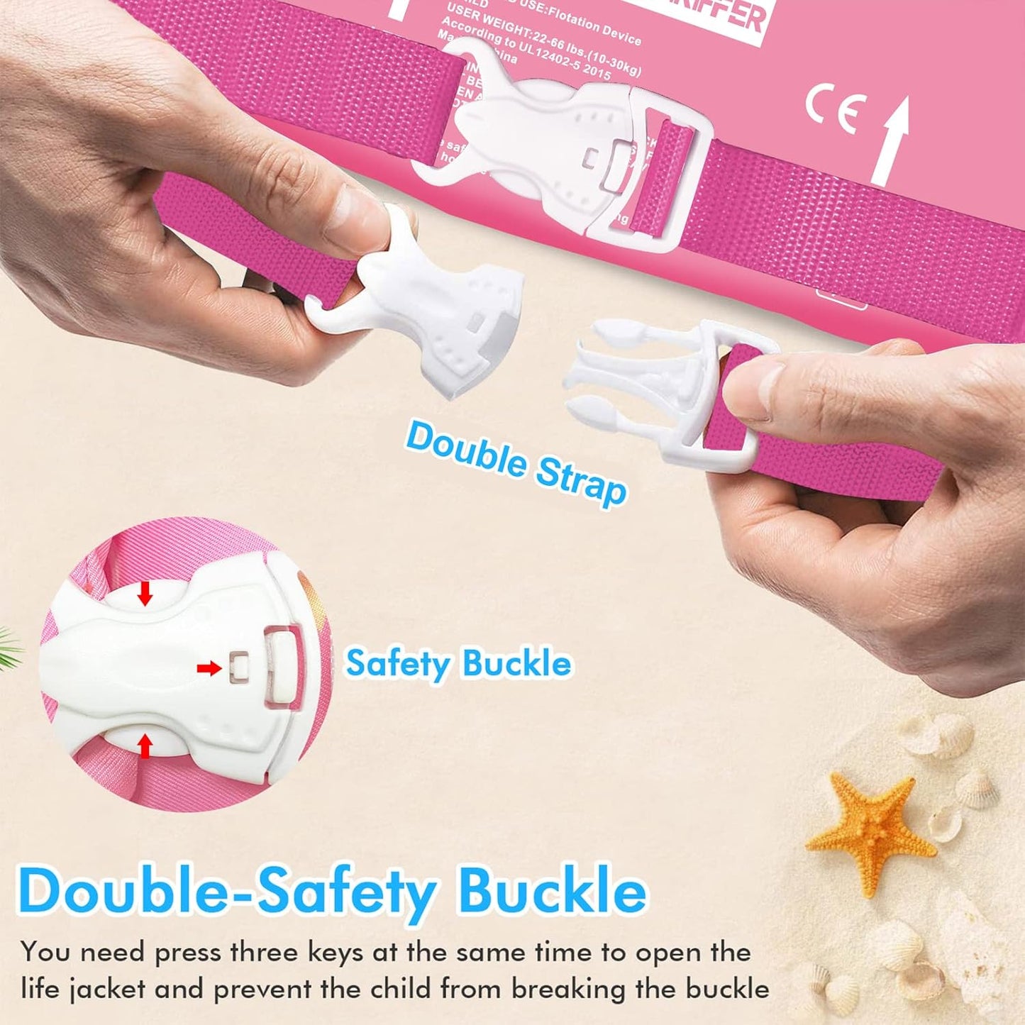 Chriffer Kids Unicorn Swim Vest Life Jacket for 30-55 Pounds Boys and Girls, Toddler Floaties with Shoulder Harness Arm Wings for 2-7 Years Old