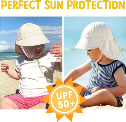 Cream Baby Sun Hat with Breathable Mesh, UPF 50+ Boys Girls Toddler Swim