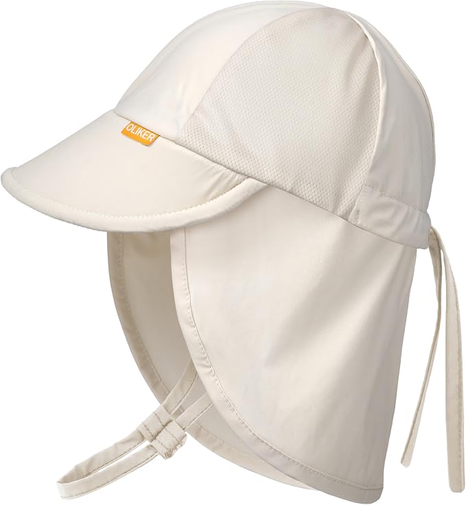 Cream Baby Sun Hat with Breathable Mesh, UPF 50+ Boys Girls Toddler Swim