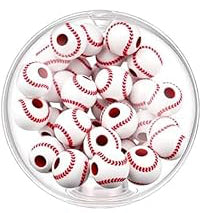 Clear Squishy Ball with Baseball Acrylic Beads Inside - Squish Sensory Toy - 2.36 Inch - Ages 6+