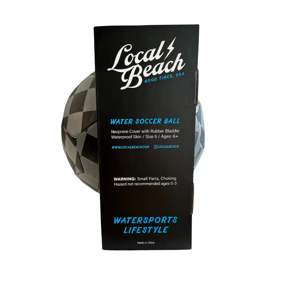 Local Beach Checker Beach & Water Soccer VolleyBall - Black/Grey - Size 5
