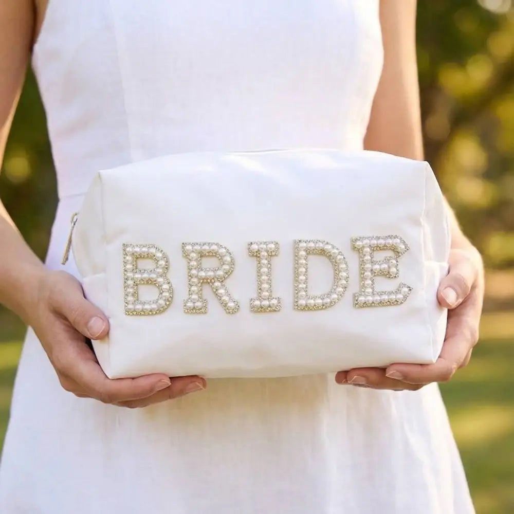 Bride Pearl Beaded Cosmetic Bag - A.S.