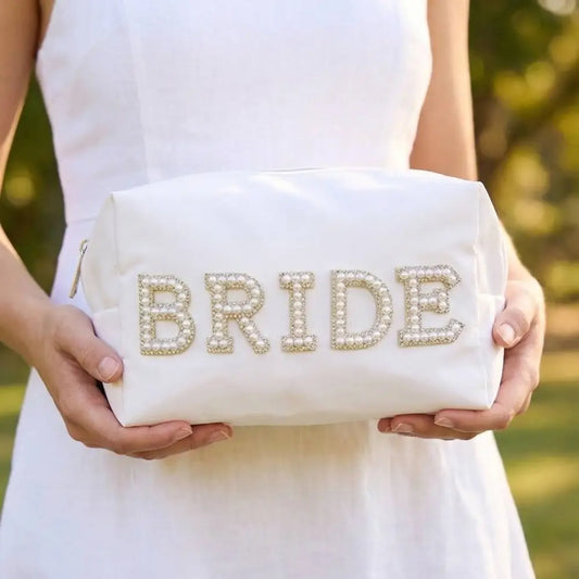Bride Pearl Beaded Cosmetic Bag - A.S.