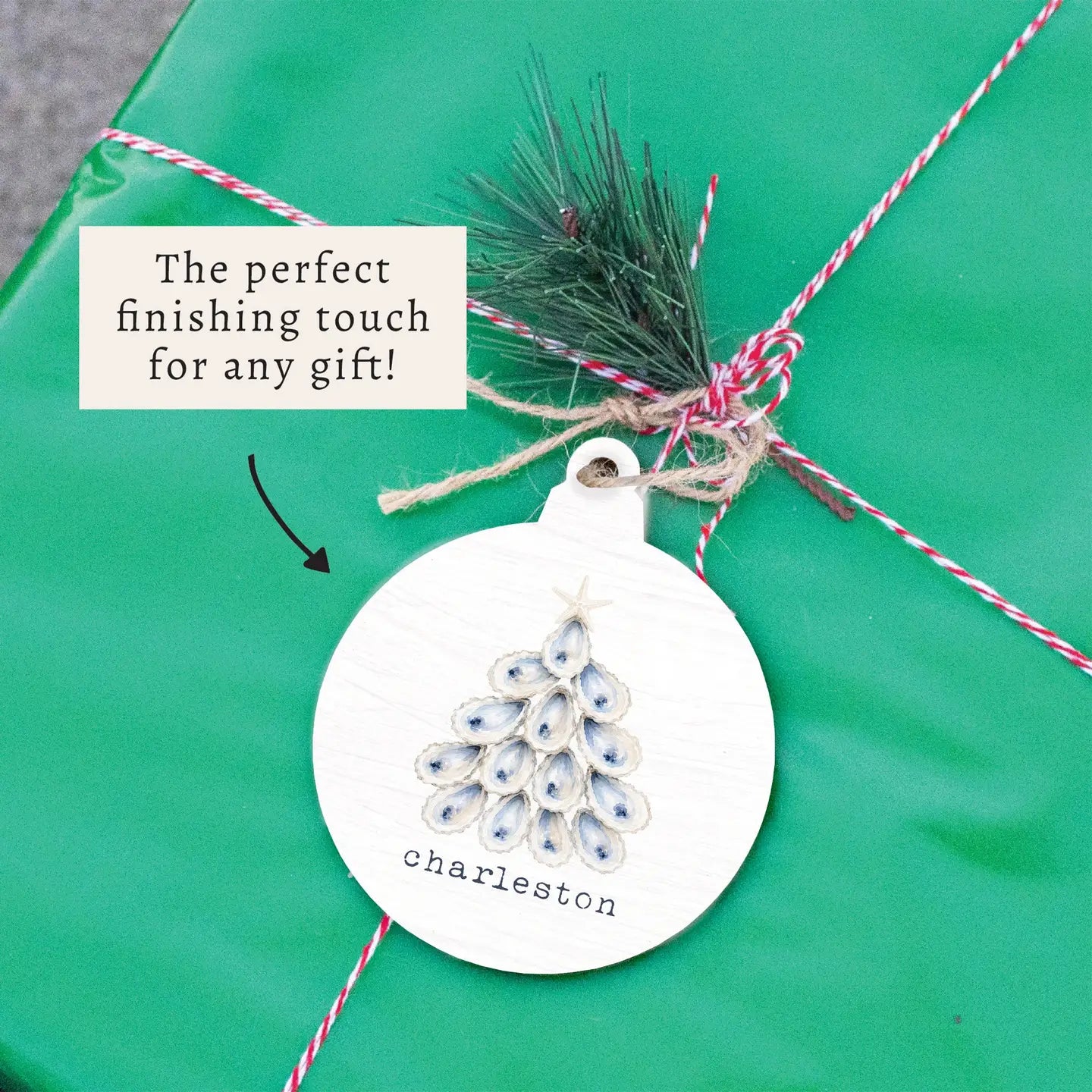 Isle of Palms Coastal Oyster Holiday Tree Ornament