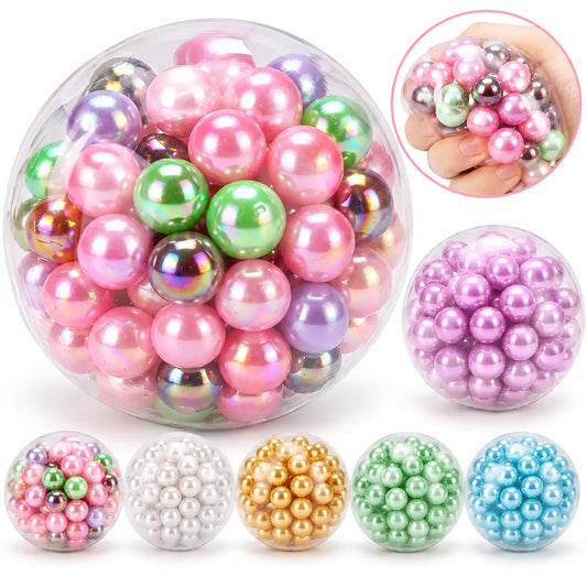 Pearl Bead Squishy Ball - Colors May Vary