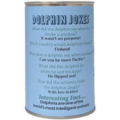 Canned Gifts - Flip the Canned Dolphin Eco-Friendly Stuffed Animal Plush W/Jokes
