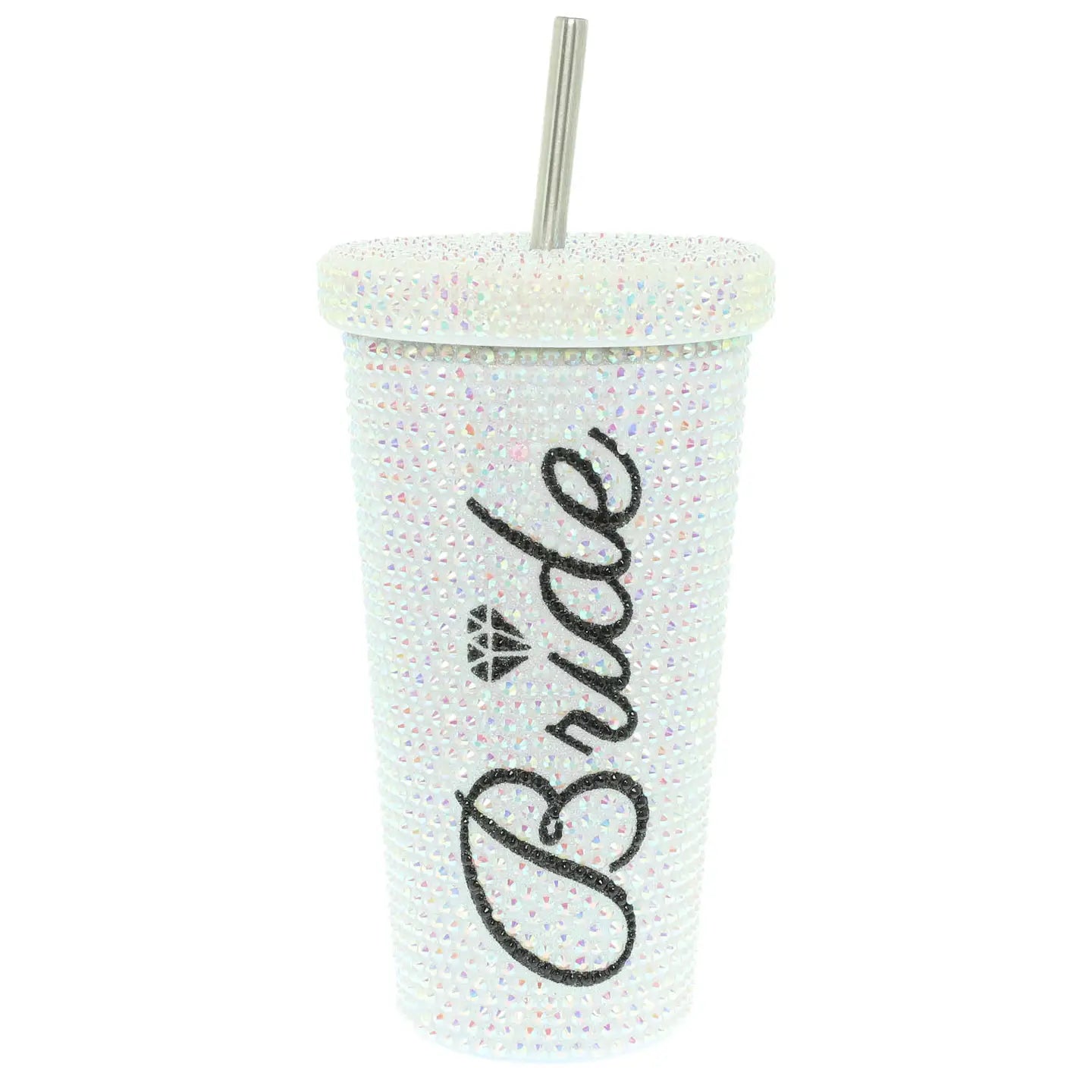 “Bride” Rhinestone Design Pavé Stainless Steel Tumbler