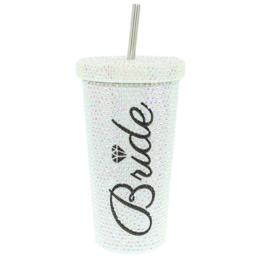 “Bride” Rhinestone Design Pavé Stainless Steel Tumbler