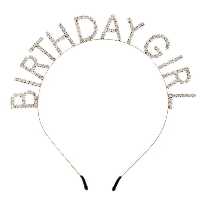 "Birthday Girl" Text Rhinestone Headband